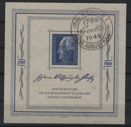 SBZ, Allgem. Ausgaben, 1949, Mi.- Nr.: Bl. 6, gestempelt! Qualitätsstück!