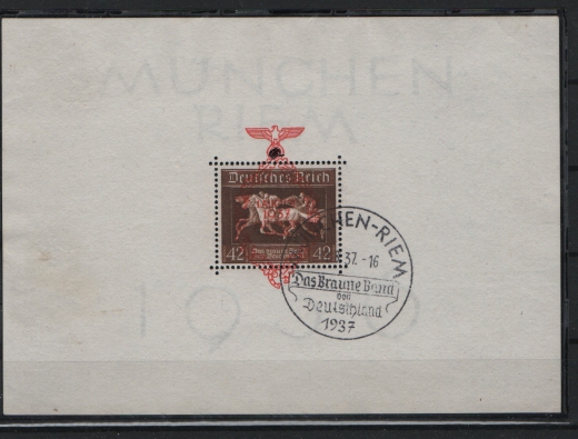 III. Reich, 1937, Mi.- Nr.: Bl. 10, gestempelt! Selten!