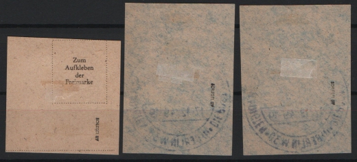 Berlin, 1949, Mi.- Nrn.: 68- 70, gestempelt, kpl. Satz, je auf Briefstück, je tiefstgeprüft Schlegel BPP! Luxussatz!