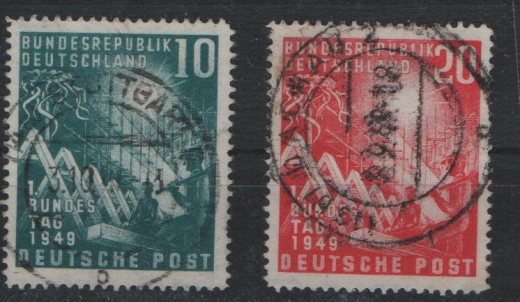 BRD, 1949, Mi.- Nrn.: 111- 12, gestempelt! Gute Bedarfsstücke, selten!