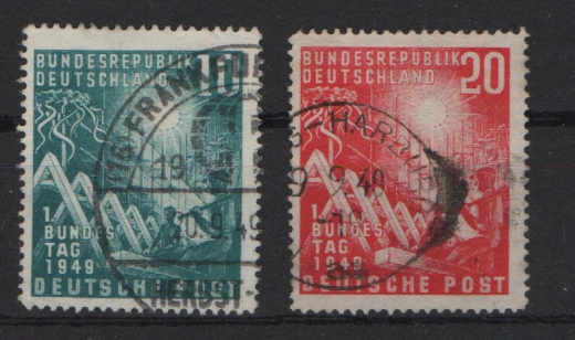 BRD, 1949, Mi.- Nrn.: 111- 12, gestempelt! Gute Bedarfsstücke, selten!