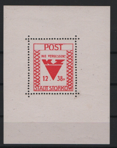 Deutschland- OST, Lokalausgaben, Storkow, 1946, Mi.- Nr.: Bl. 1, **, Kabinettstücke!