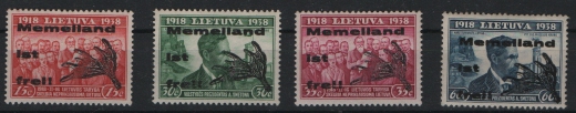 Memelgebiet, 1939, Mi.- Nrn.: I- IV, jeweils in Type II, **, kpl. Satz! Selten!