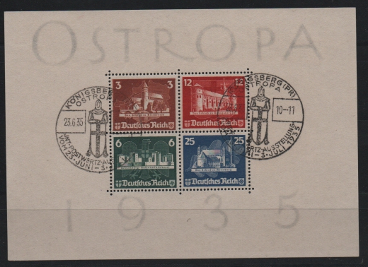 III. Reich, 1935, Mi.- Nr.: Bl. 3, gestempelt mit ESST!, Fotoattest Schlegel BPP: echt und einwandfrei! Selten!