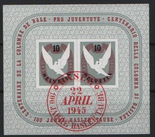 Schweiz, 1945, Mi.- Nr.: Bl. 12, gestempelt! Qualitätsstück!