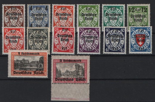 III. Reich, 1939, Mi.- Nrn.: 716- 729, der Danzig- Abschieds- Satz, **,! Selten!