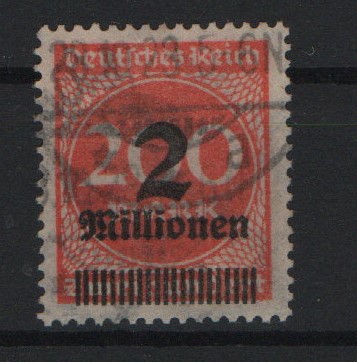 DR, Infla, 1923, Mi.- Nr.: 309 A P c (!), gestempelt, tiefstgeprüft Peschl / Infla Berlin! Sehr selten!