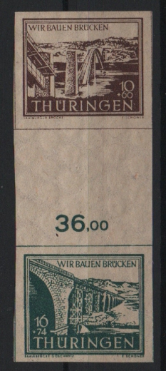 Thüringen, 1946, Mi.- Nr.: SZd 1 yy, **, tiefstgeprüft Ströh BPP! Luxusstück! Sehr selten!