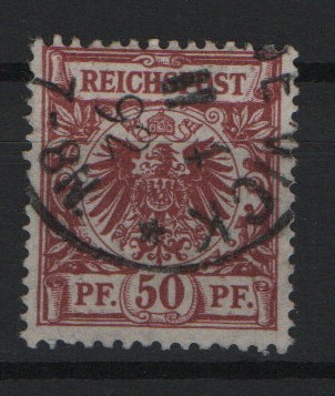 DR, Krone Adler, 1889, Mi.- Nr.: 50 a, gestempelt, doppelt geprüft Jäschke- L. BPP! Bedarfsstück!