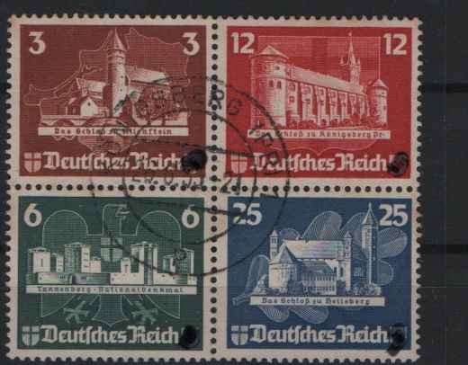 III. Reich, 1935, Mi.- Nr.: Herzstück des Bl. 3, gestempelt mit Tagesstempel! Selten!