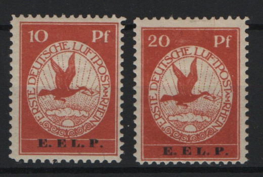 Dt. Kaiserreich, Flugpost, 1912, Mi.- Nrn.: V + VI, *, Kabinettstücke! Sehr selten!