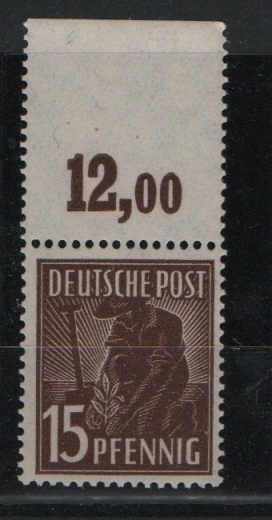 Allierte Besetzung / Kontrollrat, 1947, Mi.- Nr.: 948 aa POR ndgz, **, Farbbefund Bernhöft ARGE! Luxusstück!