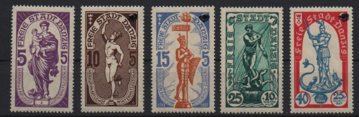 Danzig, 1937, Mi.- Nr.: 276- 80, **!