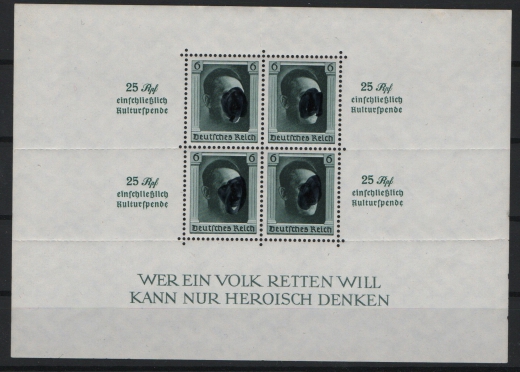 III. Reich, 1937, Mi.- Nr.: Bl. 9, **! Kabinettstück! Selten!