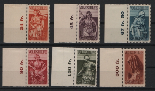 Saargebiet, 1934, Mi.- Nr.: 172- 77, **, (+ 171, *, je mit Sr., hier mit Falz), dekorativ!
