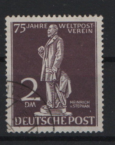 Berlin, 1949, 2 DM, Stephan, Mi.- Nrn.: 41 mit PlF I, gestempelt, tiefgeprüft Schlegel BPP! Gutes Bedarfsstück! Selten!