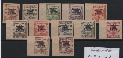 D. - OST, Lokalausgaben, Finsterwalde, 1946, Mi.- Nrn.: II- XII, ** , je geprüft Richter!  Sehr selten!