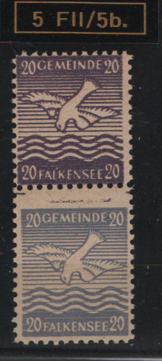 D. - OST, Lokalausgaben, Falkensee, 1945, Zusammendruck Mi.- Nrn.: 5 FII / 5 b, **! Sehr selten!