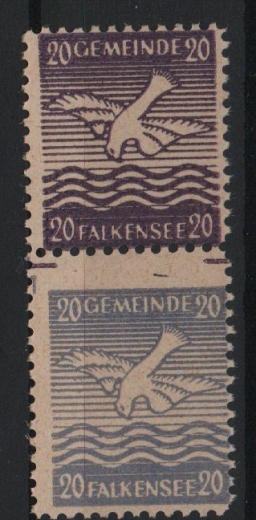 D. - OST, Lokalausgaben, Falkensee, 1945, Zusammendruck Mi.- Nrn.: 5 FII / 5 b, **! Sehr selten!