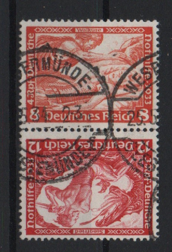 III. Reich, 1933,  Zusammendruck Mi.- Nr.: SK 20, gestempelt, geprüft Schlegel BPP!