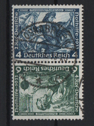 III. Reich, 1933, Zusammendruck Mi.- Nr.: SK 19, gestempelt, geprüft Schlegel BPP!