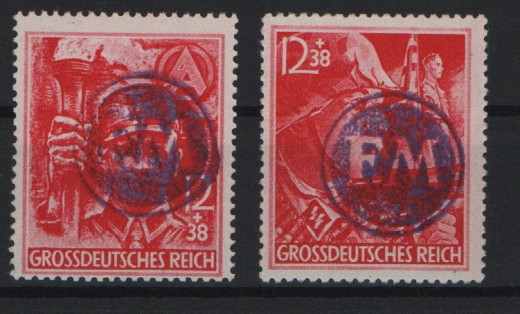D. - OST, Lokalausgaben, Fredersdorf, 1945, Mi.- Nr.: F 909 + F 910, ** , signiert / geprüft Sturm!