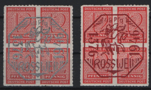 D. - OST, Lokalausgaben, Roßwein, 1945, Mi.- Nr.: 1 + 2, **, je tiefstgeprüft Zierer BPP! Sehr selten!