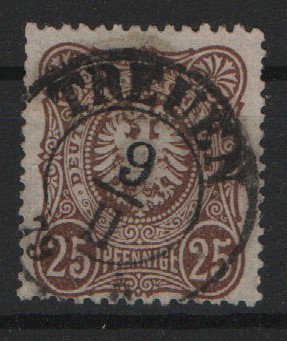DR, Pfennige, 1875, Mi.- Nr.: 35 b, gestempelt, (nachverw. AD- Sachsen- Stempel!), geprüft Wiegand BPP!