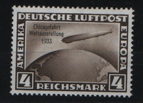 III. Reich, 1933, Mi.- Nr.: 498, 4 Mk. Chikagofahrt, **, tiefgepr. Schlegel BPP! Selten!