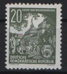 DDR, 1953, Mi.- Nr.: 413x XII, **, vom II. 5- Jahrplansatz, tiefstgeprüft Dr. Ruscher BPP! Qualitätsstück!