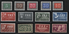 Schweiz, 1945, Mi.- Nrn.: 447- 459, **, Der Pax- Satz! In Luxusqualität! Selten!