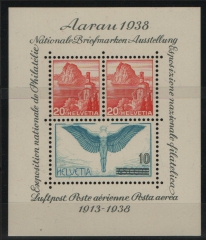 Schweiz, 1938, Mi.- Nr.: Bl. 4, **! Qualitätsstück! Selten!