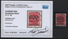 DR, Infla, 1923, Mi.- Nr.: 303, gestempelt, K.- Befund Tworek BPP: e+e! Luxusstück!