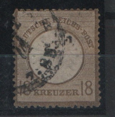 Dt. Kaiserreich, Brustschilder, 1874, Mi.- Nr.: 28, gestempelt, rs. geprüft / Signiert Hoffmann Gieseke! Seltenes Stück!