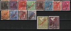 Berlin, 1949, Mi.- Nrn.: 21- 34, Der Rot- Aufdruck- Satz, gestempelt, Bedarfssatz, je altgeprüft / signiert!