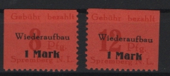 D. - OST, Lokalausgaben, Spremberg, 1946, Mi.- Nrn.: 15A + 16A, **! Selten!