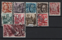 FRZ - Württemberg- Hohenzollern, 1948 / 49, Mi.- Nrn.: 28- 37, gestempelt, Kabinettsatz! Selten!