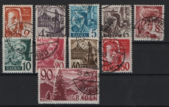 FRZ,  Baden, 1948 / 49, Mi.- Nrn.: 28- 37, gestempelt, Kabinettsatz! Selten!