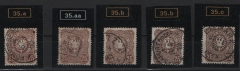 DR, Pfennige, 1875- 79, Mi.- Nr.: 35a, aa, b (hell+ dunkel) + c, gestempelt, alle geprüft BPP! Qualität: Kabinett- Luxus!