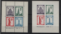 FRZ- Baden, 1949, Mi.- Nrn.: Bl. 1 A + B, **, je tiefstgeprüft Schlegel BPP! Luxussatz!