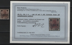 DR, Infla, 1921, Mi.- Nr.: 154 I b, gestempelt, akt. Befund Weinbuch BPP: echt + einwandfrei! Luxusstück, selten!