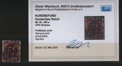 DR, Infla, 1923, Mi.- Nr.: 289 a, gestempelt, akt. K- Befund Weinbuch BPP: e+ e! Luxusstück!