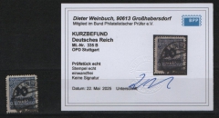 DR, Infla, 1923, Mi.- Nr.: 335 B, gestempelt, akt. K- Befund Weinbuch BPP: e+ e! Luxusstück!!