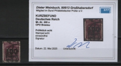 DR, Infla, 1923, Mi.- Nr.: 289 a, gestempelt, akt. K- Befund Weinbuch BPP: e+ e! Luxusstück!