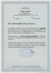 SBZ, West- Sachsen, 1945, Mi.- Nr.: 127 X wa U (mit Ur), **, Fotoattest Ströh BPP! Luxusstück! RR!