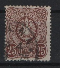 DR, Pfennige, 1875-/79, Mi.- Nr.: 35 Ca, gestempelt, tiefgeprüft Wiegand BPP! Gutes Bedarfsstück!