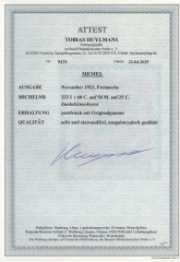 Memel, 1923, Mi.- Nr.: 233 I, **, akt. Fotoattest Huylmans BPP: e + e! Luxusstück! Selten!