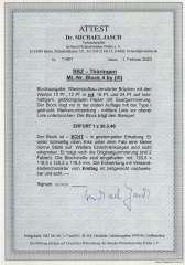 Thüringen, 1946, Bl. 4 yb, gestempelt, mit akt. Fotoattest Dr. Jasch BPP: echt + ...., Kabinett- / Bedarfsstück, sehr selten!