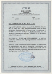 Thüringen, 1945, Bl. 1 t vom ER, **, mit Fotoattest Ströh BPP: echt + einwandfrei, Luxusstück. Sehr selten!