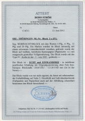 Thüringen, 1945, Bl. 2 x , **, mit Fotoattest Ströh BPP: echt + einwandfrei, Luxusstück. Sehr selten!